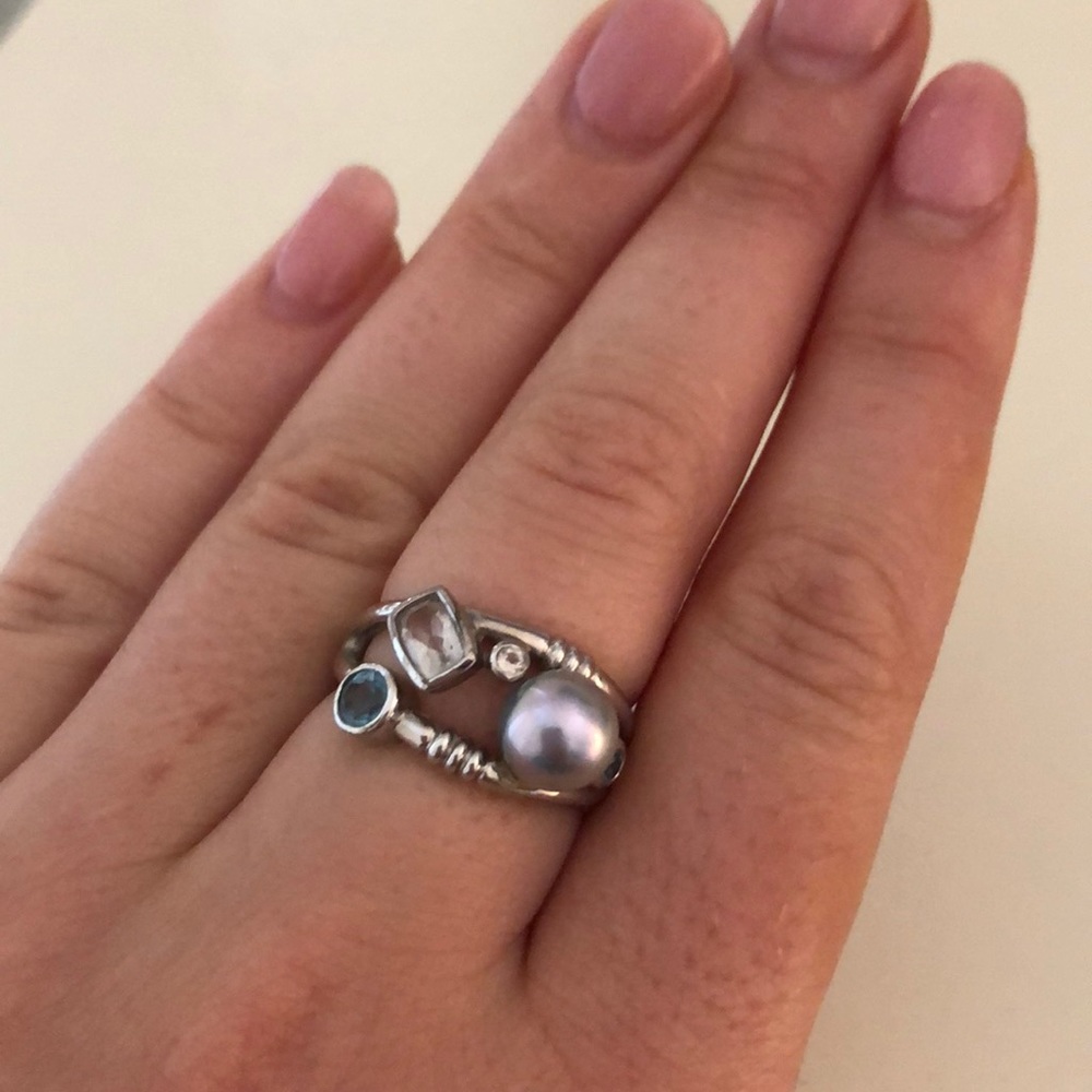 Authentic black pearl ring